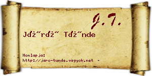 Járó Tünde névjegykártya