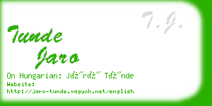 tunde jaro business card
